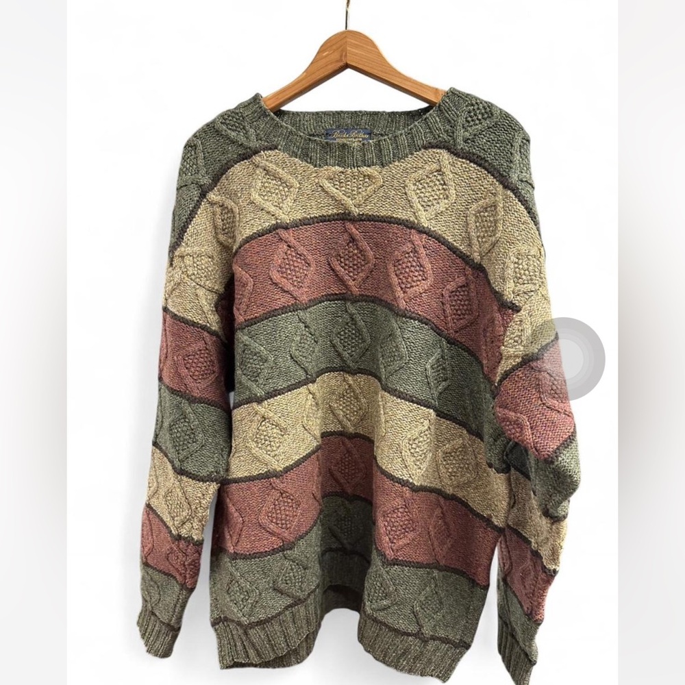 VINTAGE 80s/90s Brooks Brothers Shetland Wool Sweater Scotland Made Size XL